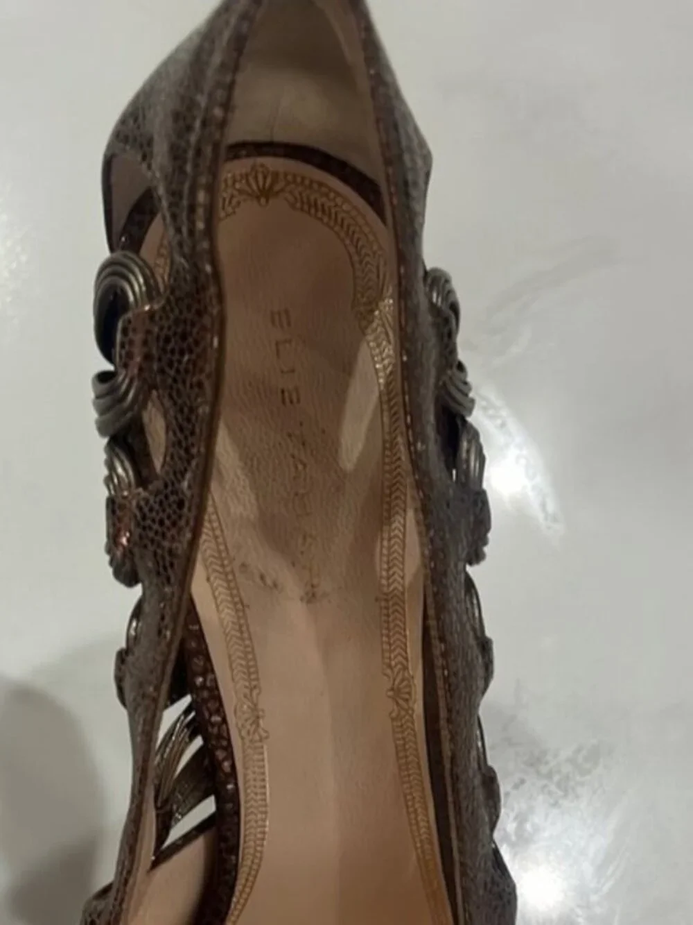 Elie Tahari Bronze Peep-Toe Heels with Stiletto 39.5 Fits 8.5